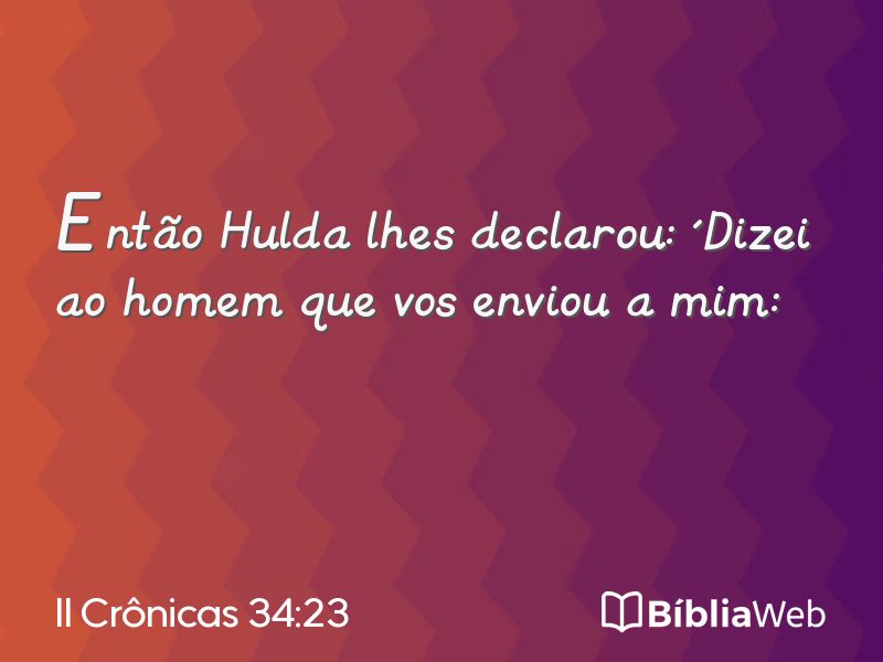 II Crônicas 34:23 em imagem para compartilhar