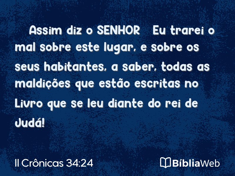 II Crônicas 34:24 em imagem para compartilhar