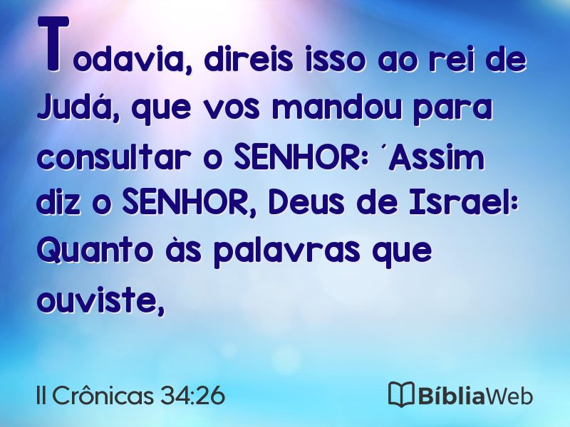 II Crônicas 34:26 em imagem para compartilhar