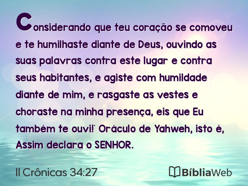 II Crônicas 34:27 em imagem para compartilhar