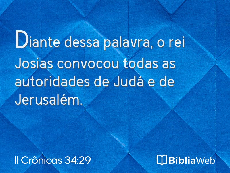II Crônicas 34:29 em imagem para compartilhar