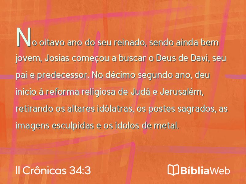 II Crônicas 34:3 em imagem para compartilhar