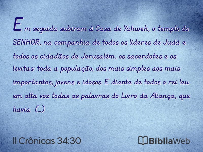 II Crônicas 34:30 em imagem para compartilhar