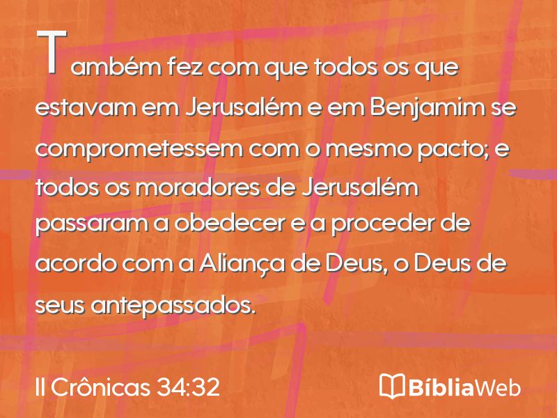II Crônicas 34:32 em imagem para compartilhar