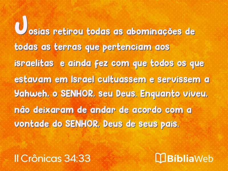 II Crônicas 34:33 em imagem para compartilhar
