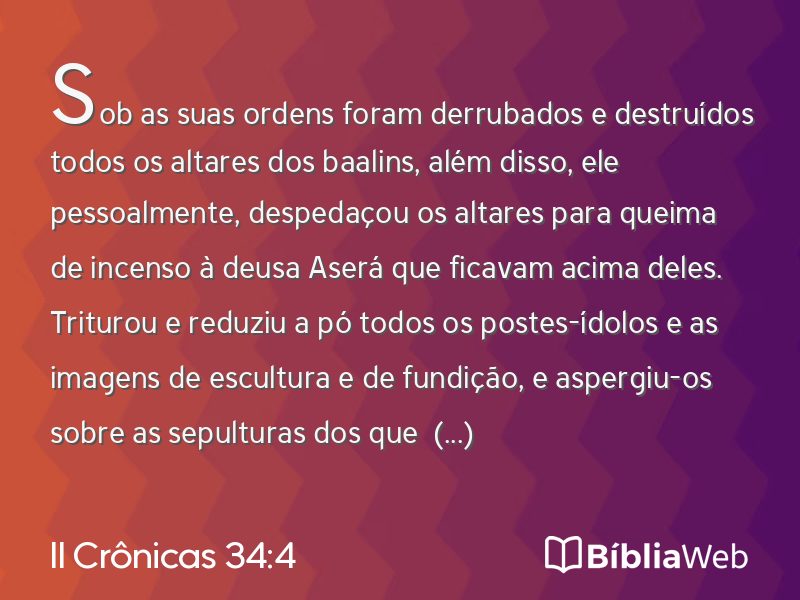 II Crônicas 34:4 em imagem para compartilhar