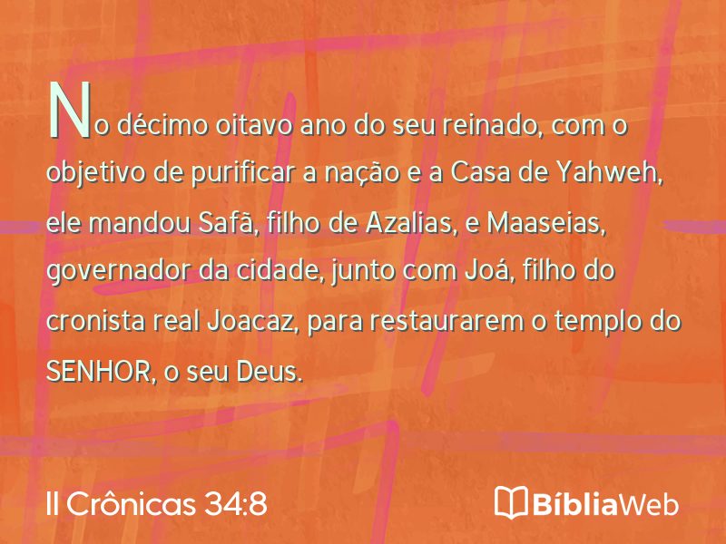 II Crônicas 34:8 em imagem para compartilhar