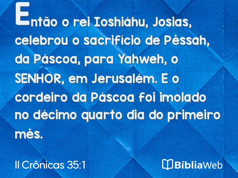 II Crônicas 35:1 em imagem para compartilhar