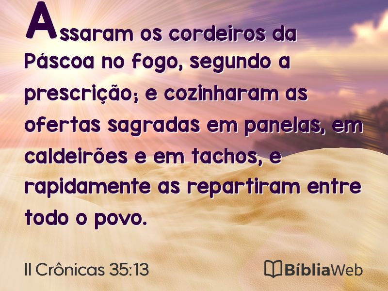 II Crônicas 35:13 em imagem para compartilhar