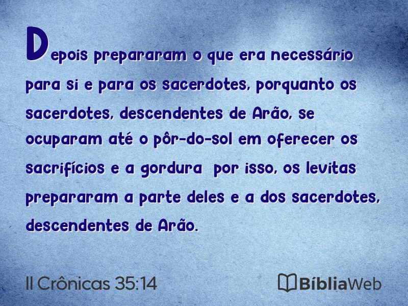 II Crônicas 35:14 em imagem para compartilhar