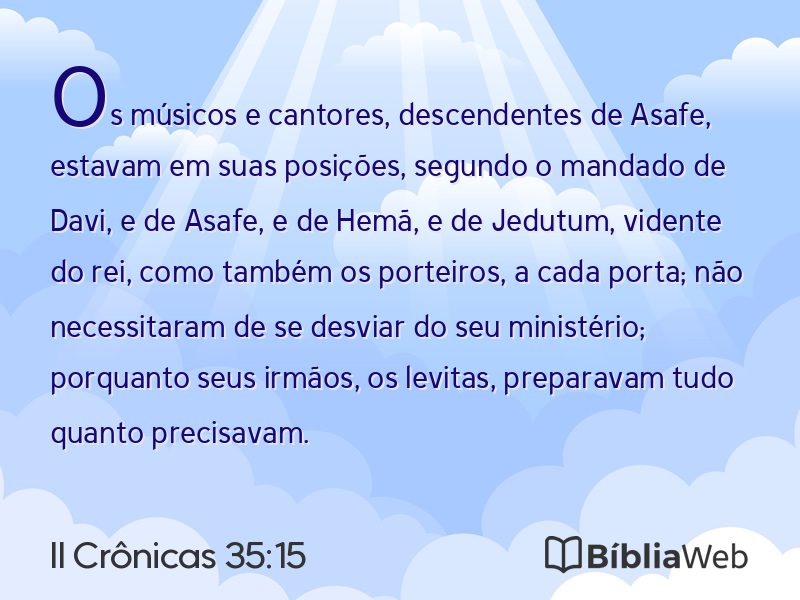 II Crônicas 35:15 em imagem para compartilhar