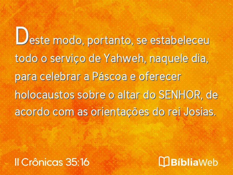II Crônicas 35:16 em imagem para compartilhar
