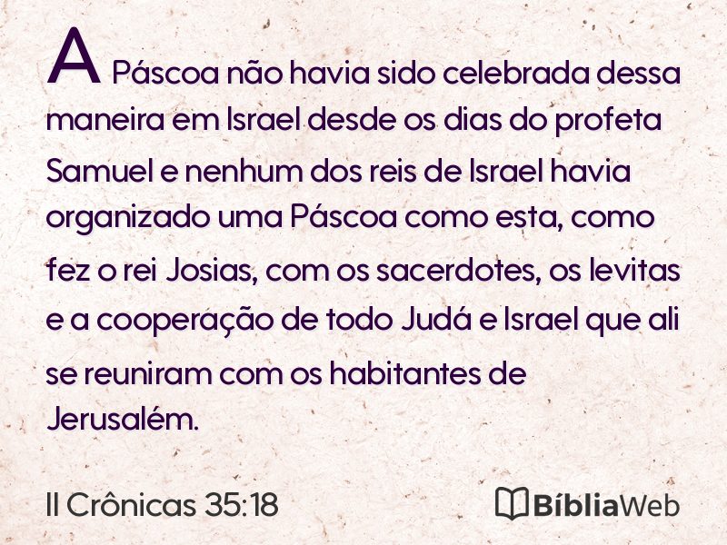 II Crônicas 35:18 em imagem para compartilhar