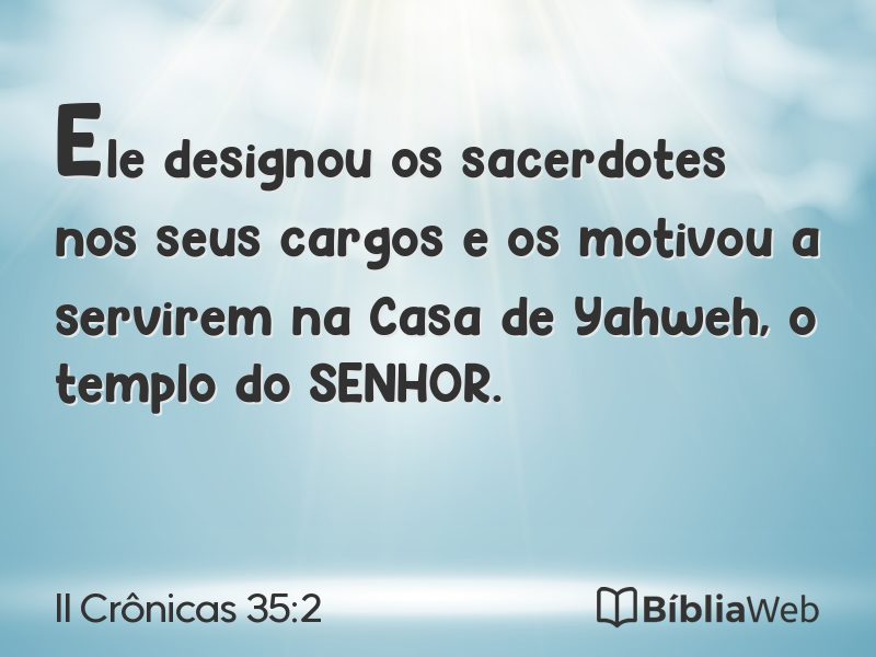 II Crônicas 35:2 em imagem para compartilhar