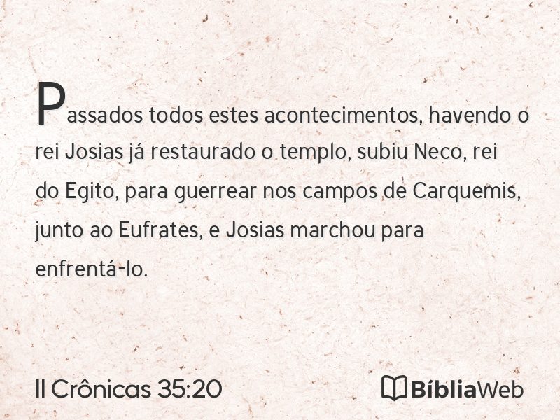 II Crônicas 35:20 em imagem para compartilhar