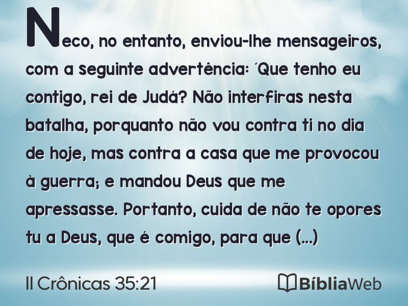 II Crônicas 35:21 em imagem para compartilhar