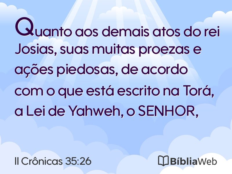 II Crônicas 35:26 em imagem para compartilhar