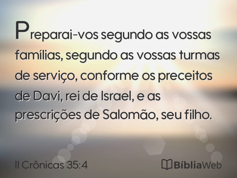 II Crônicas 35:4 em imagem para compartilhar