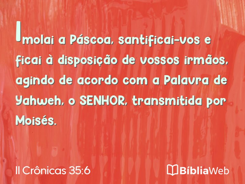 II Crônicas 35:6 em imagem para compartilhar