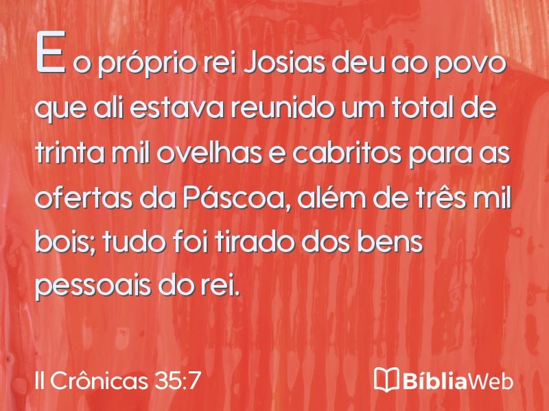 II Crônicas 35:7 em imagem para compartilhar