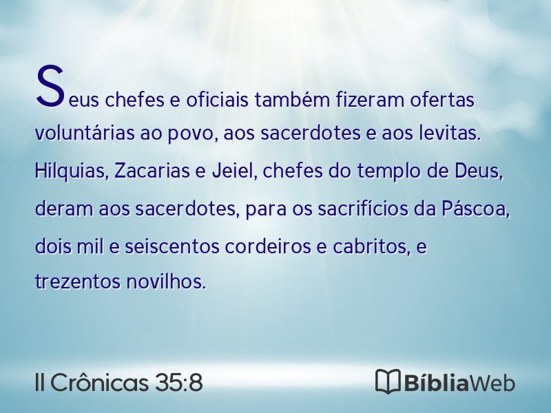 II Crônicas 35:8 em imagem para compartilhar