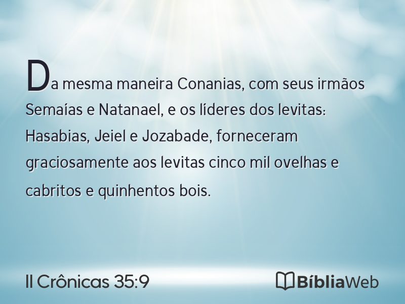 II Crônicas 35:9 em imagem para compartilhar