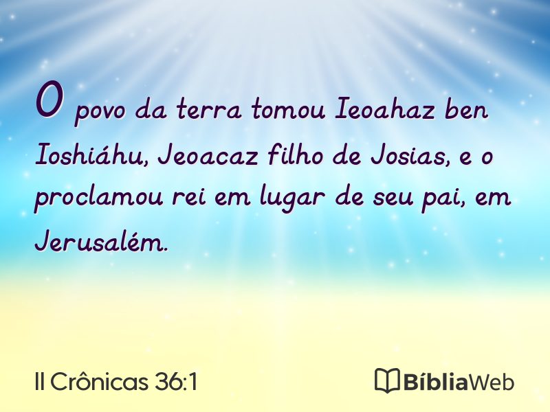 II Crônicas 36:1 em imagem para compartilhar
