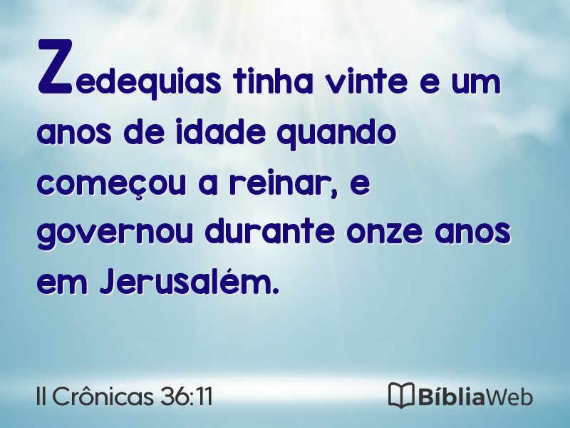 II Crônicas 36:11 em imagem para compartilhar