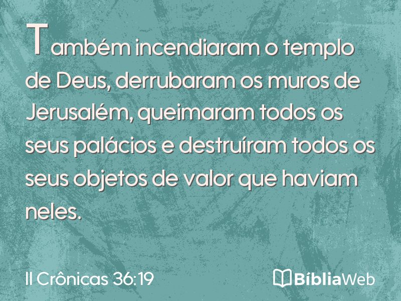 II Crônicas 36:19 em imagem para compartilhar