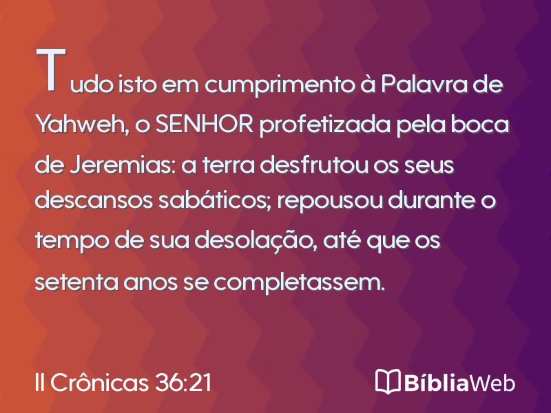 II Crônicas 36:21 em imagem para compartilhar