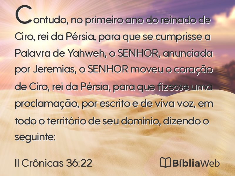 II Crônicas 36:22 em imagem para compartilhar
