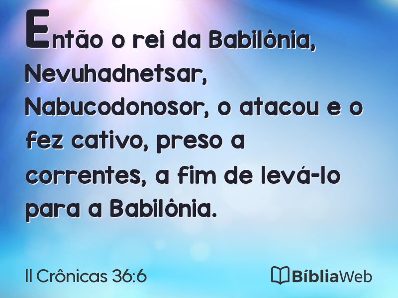 II Crônicas 36:6 em imagem para compartilhar