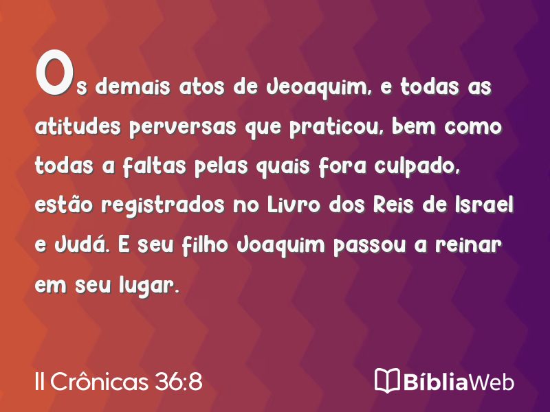 II Crônicas 36:8 em imagem para compartilhar