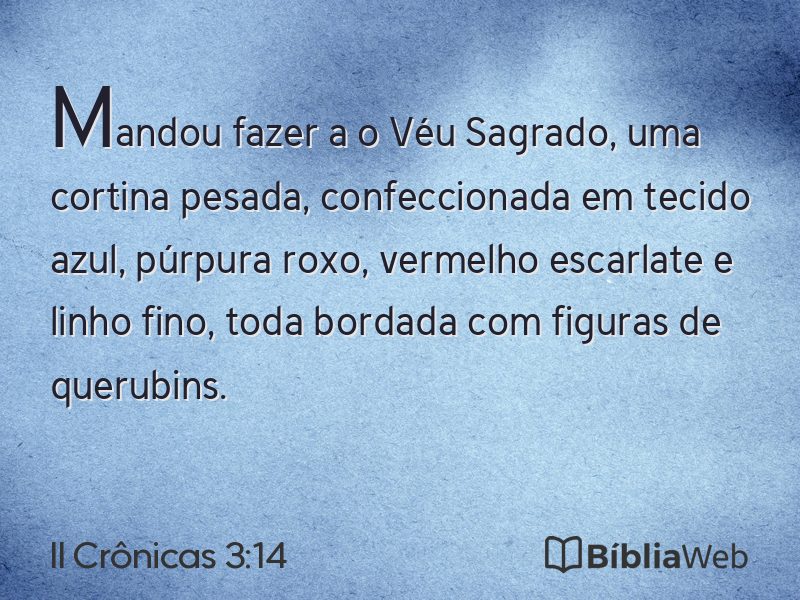 II Crônicas 3:14 em imagem para compartilhar