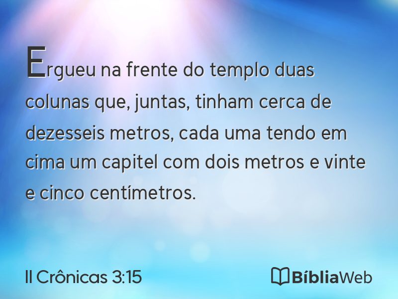 II Crônicas 3:15 em imagem para compartilhar