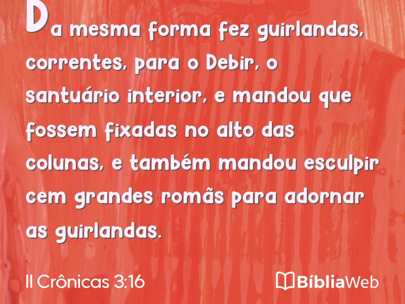 II Crônicas 3:16 em imagem para compartilhar