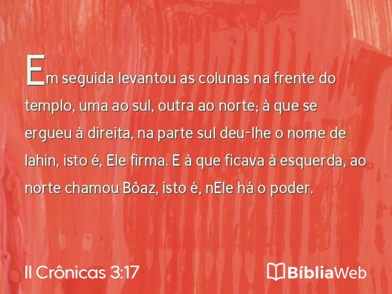II Crônicas 3:17 em imagem para compartilhar
