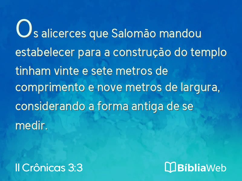 II Crônicas 3:3 em imagem para compartilhar