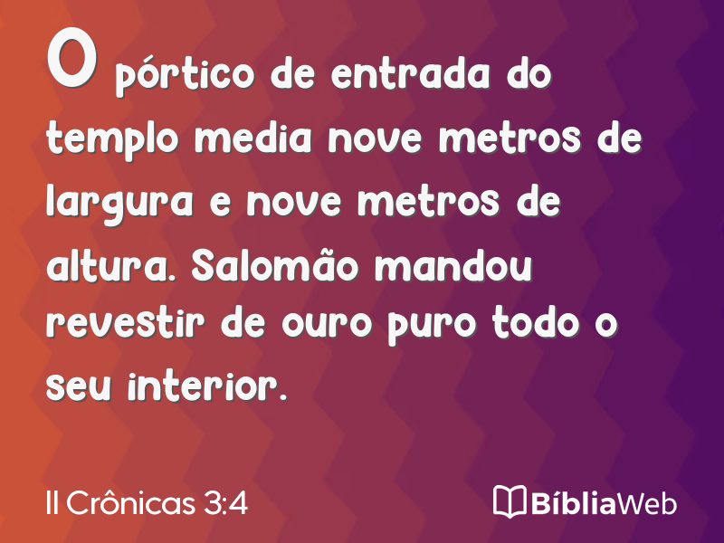 II Crônicas 3:4 em imagem para compartilhar