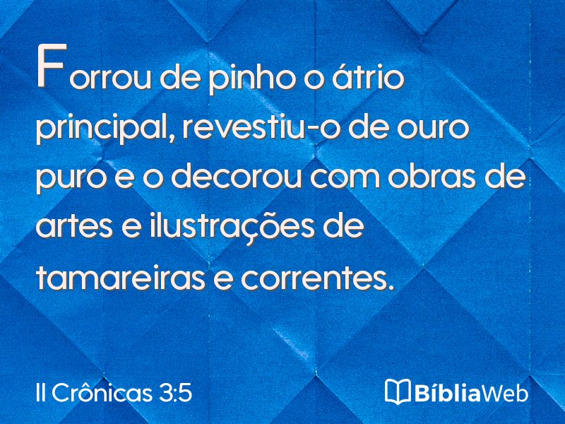 II Crônicas 3:5 em imagem para compartilhar