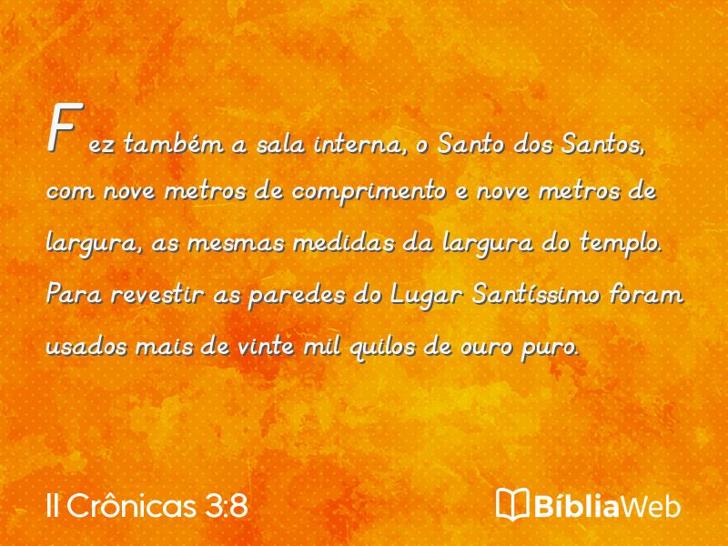 II Crônicas 3:8 em imagem para compartilhar