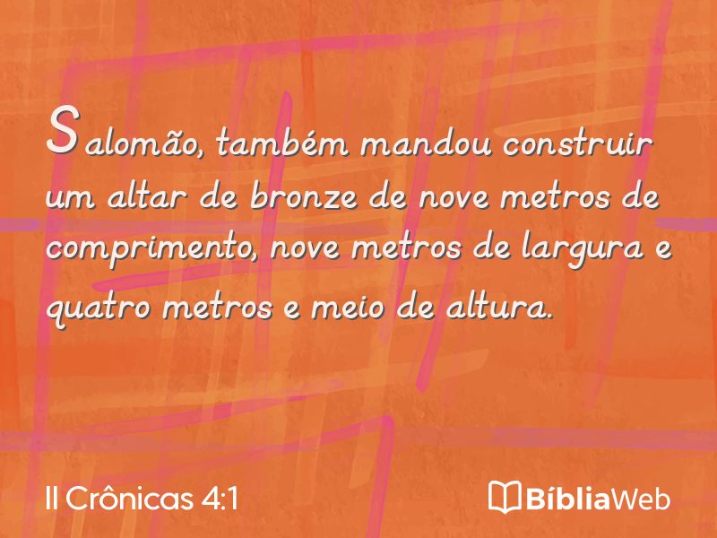 II Crônicas 4:1 em imagem para compartilhar