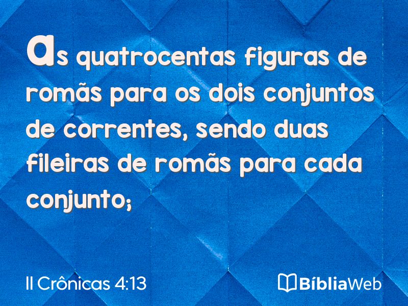 II Crônicas 4:13 em imagem para compartilhar