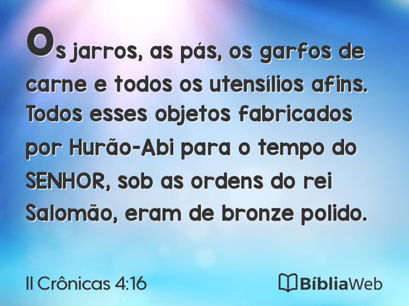 II Crônicas 4:16 em imagem para compartilhar