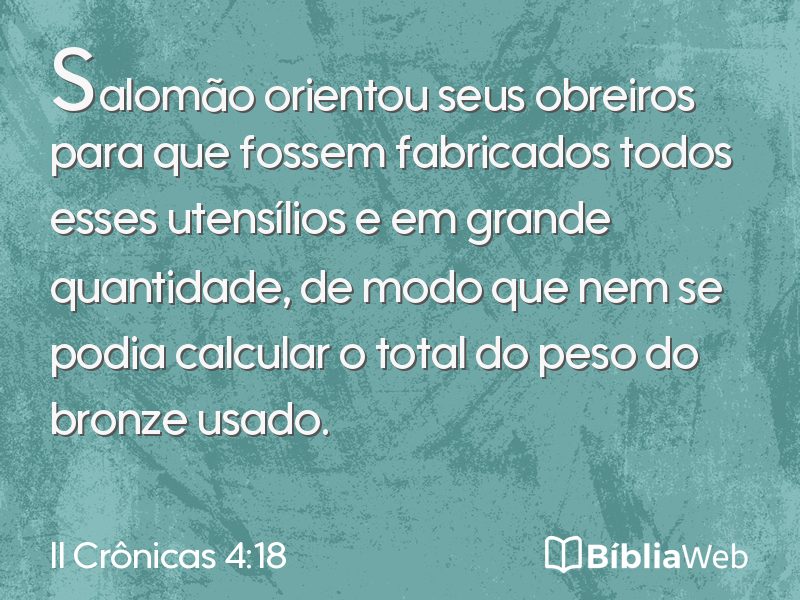 II Crônicas 4:18 em imagem para compartilhar