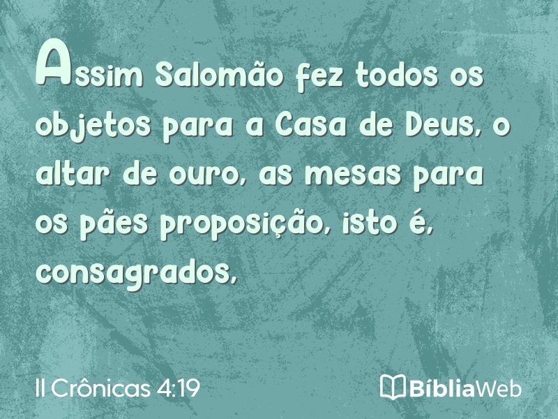II Crônicas 4:19 em imagem para compartilhar