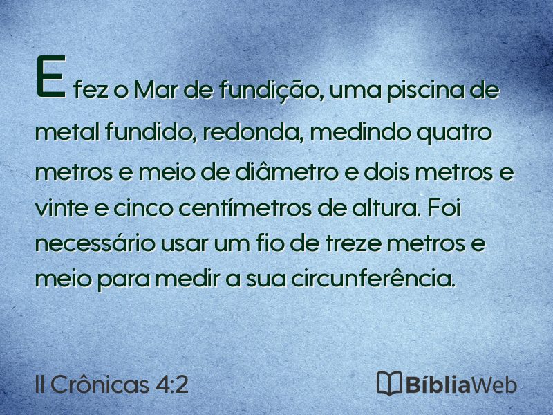 II Crônicas 4:2 em imagem para compartilhar