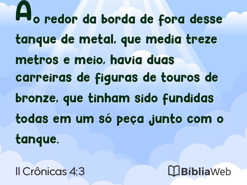 II Crônicas 4:3 em imagem para compartilhar