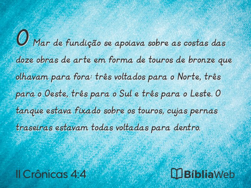 II Crônicas 4:4 em imagem para compartilhar