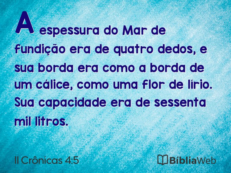 II Crônicas 4:5 em imagem para compartilhar